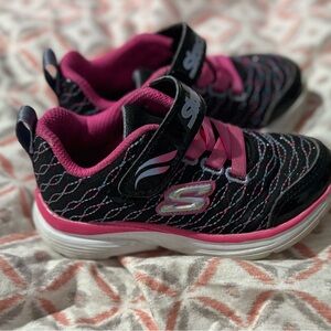 Skechers Kids' Black and Pink Sneakers